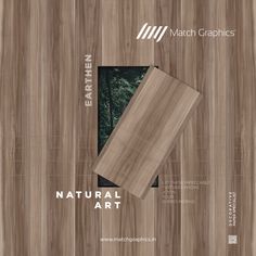 an advertisement for natural art with wood grains