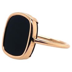 This pink gold ring embodies the perfect marriage between the nobility of the precious metal and the bewitching beauty of black onyx. The delicate setting, meticulously crafted by our expert craftsmen, highlights the splendor of the central stone, creating a harmonious balance between modernity and tradition. Black onyx, a symbol of power and elegance since Antiquity, gives this ring a mystical and bewitching aura. Its deep shine and velvety texture catch the light mesmerizingly, making your han Pink Gold Rings, Perfect Marriage, Black Onyx Ring, Onyx Ring, Precious Metal, Black Rings, Pink Gold, Black Onyx, Precious Metals