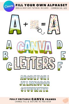 an alphabet with letters and numbers in the style of candy canes, canva