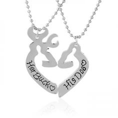 The best online shop for sparkling couples; - Free shipping worldwide; https://www.couplegear.com Couple Necklaces Boyfriends, His Doe Her Buck, Her Buck His Doe