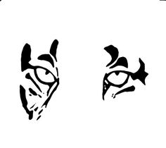 two black and white images of cats'faces with one cat's face drawn in the middle