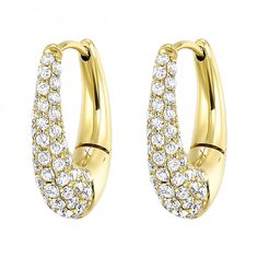 Bejeweled with 1.25CTW of dazzling round diamonds, these 14K Yellow Gold Hoop Earrings set a new standard for luxurious beauty. They shimmer with regal grandeur and provide a radiant testament to timeless elegance. Indulge in the ultimate expression of luxury and sophistication at your local IDC, where all your diamond fashion needs are fulfilled. Dazzling Diamond Hoop Earrings With Sparkling Stones, Diamond Hoop Earrings With Sparkling Stones, Classic Yellow Gold Hoop Earrings With Sparkling Stones, Gold Diamond Hoop Earrings, Earrings Diamond, Hoop Earring Sets, Diamond Hoop Earrings, Diamond Fashion, Diamond Shape