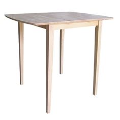 a wooden table on a white background with no one around it or the table top