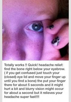 How To Get Rid Of A Tension Headache, Quick Headache Relief, What To Do When You Have A Headache, How To Get Rid Of Headaches, How To Get Rid Of A Headache Fast, Headache Hacks, Headache Tips, Tension Headache Relief, Random Hacks