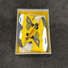 Euc Air Jordan 4 Retro (Lightning) Ct8527-700 Men’s Sz 8.5/Women’s Sz 10 With Box Smoke Free Home Air Jordan 4 Retro Lightning, Jordan 4 Retro Lightning, Shoes Air, Jordan 4 Retro, Air Jordan 4, Air Jordan 4 Retro, Gray Yellow, Jordans For Men, Jordan Shoes