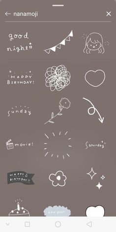 an iphone screen with doodles on it and the words happy birthday in different languages