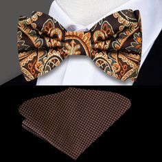 Timeless Elegance Redefined: The Captivating Paisley Bow Tie Collection Step into a world where style meets artistry, where colors blend seamlessly and patterns whisper stories of tradition and allure – introducing the Paisley Bow Tie Collection. With shades of brown that evoke warmth and sophistication, this bow tie boasts a detailed paisley pattern that weaves an intricate narrative of timeless charm. Available as both pre-tied and self-tie bow ties, this collection invites you to embrace the Whisper Stories, Charcoal Gray Suit, Types Of Bows, Classic White Dress, Tie Collection, Tie Matching, Sophisticated Art, Silk Bow Ties, Hounds Tooth