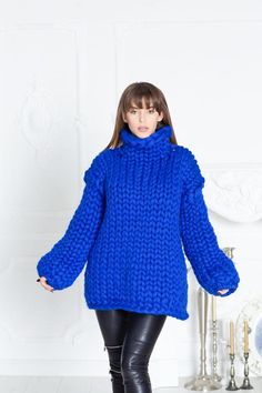 Super Chunky Knit, Hand Knitted Dress, Icelandic Sweaters, Sweater Dress Oversized, Woolen Sweaters, Thick Sweater, Thick Sweaters, Super Chunky, Knit Picks