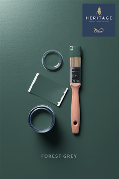 Dulux Heritage Forest Grey Forest Grey Dulux Heritage, Dulux Heritage Forest Grey, Highland Green Dulux Paint, Mallard Green Dulux Heritage, Dulux Dark Green Paint, Heritage Green Paint, Forest Green And Grey Color Palette, Green Dulux Paint Wall Colors, Study Room Colour Ideas