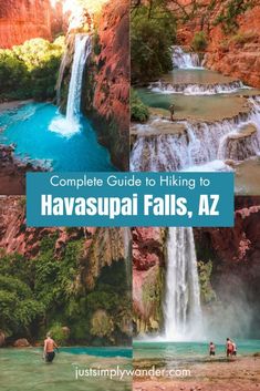 A Complete Guide to Hiking to Havasupai Falls | Simply Wander Hiking Havasupai Falls, Grand Canyon Caverns, Arizona Travel Guide, Havasupai Falls, Havasu Falls, Fall Hiking, Grand Canyon National Park