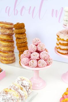 there are many different types of donuts on the table