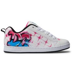 With even more colorways and prints the Court Graffik is one of the most popular women's sneakers in our catalogue. This classic chunky-yet-chic ‘90s style is being adopted and styled out by the next generation. Graffiti Prints, 90s Style, Dc Shoes, The Next Generation, The Court, Next Generation, Women's Sneakers, 90s Fashion, Womens Sneakers