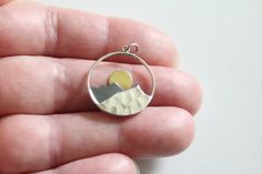 Please add 2-3 additional days to Etsy's Estimated Delivery Calculator found on the right side of the page. While sometimes the packages arrive within this schedule, many times Etsy has underestimated the delivery time by a couple of days This is a Sterling Silver Large Mountain Sunset Pendant with Bronze Sun. This charm comes with a jump ring. Please look at the measurements of the charm before ordering. Photos can sometimes make charms appear larger or smaller than they actually are. Measureme Children's Miracle Network Hospitals, Shooting Star Necklace, Mountain Sunrise, Silver Mountain, Mountain Jewelry, Silver Bear, Star Necklace Silver, Star Charm Necklace, Compass Pendant