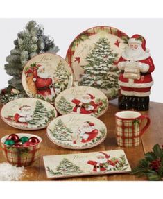 santa clause christmas dinnerware set