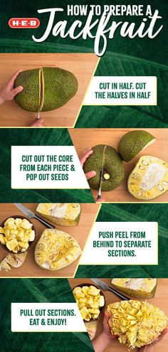 the instructions for how to prepare jackfruit