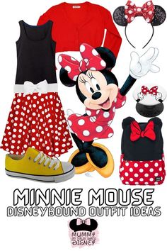 the minnie mouse costume is shown with other items