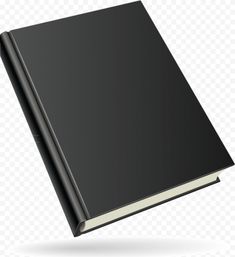 an open black book on a transparent background