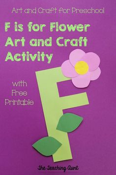 a book with paper flowers on it and the title is f is for flower art and craft activity