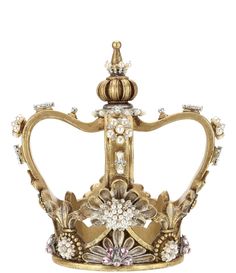 From Mark Roberts&#x2C; this Jeweled Queens Crown Figurine feature:crown with silver jewelsgold limited edition Resin&#x2C; PVCSpot clean. Lightly wipe with clean dry clothApprox. 9.84''L x9.84''W x10.83"HImported. Crown Sculpture, Queens Crown, Crown Decor, Mark Roberts, Staffordshire Dog, Candle Plate, Kings Crown, Wall Candle Holders, Queen Crown