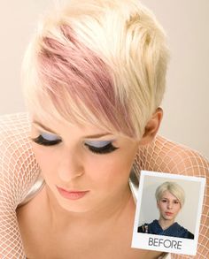 Short Hair Color Ideas Pictures | 2013 Short Haircut for Women Blonde Hair With Pink Highlights, Peekaboo Highlights, Popular Short Hairstyles, Hair Color Pastel, Hairdos For Short Hair, Sassy Hair, Short Hair Color, Haircut And Color