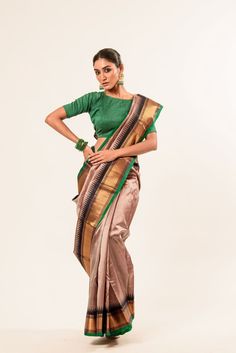 Discover the classic elegance of our Pink Pure Gadwal Silk Saree with intricate Butas and a striking Dark Green Zari Border and Pallu - a perfect blend of traditional charm and contemporary allure. Elegant Semi-stitched Multicolor Pre-draped Saree, Elegant Cotton Silk Pre-draped Saree For Transitional Season, Elegant Formal Cotton Silk Pre-draped Saree, Elegant Formal Pre-draped Cotton Silk Saree, Fusion Style Silk Pre-draped Saree With Traditional Drape, Elegant Fitted Banarasi Silk Pre-draped Saree, Elegant Multicolor Cotton Silk Pre-draped Saree, Elegant Art Silk Pre-draped Saree For Festivals, Elegant Pre-draped Saree For Navratri