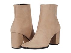 Massimo Matteo Alice Bootie - Women's Boots : Light Taupe Nubuck : Take your rugged style to new heights with these stunning Massimo Matteo Alice Booties. Leather upper. Synthetic lining and insole. Zippered closure with intricate lace detailing. Square toe silhouette. Block heel. Synthetic outsole. Made in Brazil. Measurements: Heel Height: 3 1 2 in Weight: 13 oz Shaft: 7 in Product measurements were taken using size 9, width M. Please note that measurements may vary by size. Weight of footwear High Ankle Boots With Sculpted Heel For Spring, Spring High Ankle Boots With Sculpted Heel, Modern High Ankle Heeled Boots For Spring, Spring Ankle-high Boots With Sculpted Heel, Spring Square Toe Suede Heeled Boots, Spring Suede Square Toe Heeled Boots, Modern Spring Boots With Sculpted Heel, Modern Heels With Padded Ankle And Medium Width, Chic Ankle Boot Heels With Removable Insole