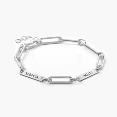 Ivy Name Paperclip Chain Bracelet - Sterling Silver | Oak & Luna Ivy Name, Luna Jewelry, Natural Decorations, Clothing Finds, Body Necklace, Name Necklace Silver, Silver Oak, Mom Jewelry, Capital Letters