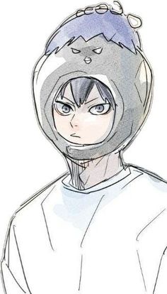 a drawing of a person in a space suit with an animal on his head and eyes