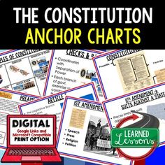 an anchor chart with pictures and text on it