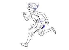 a drawing of a man running