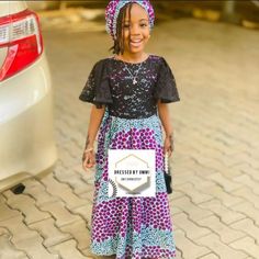 Arewa Ankara Gown Styles, Ankara Dress For Kids, A Shape Gown Ankara, Traditional Dresses African, Dress For Kids