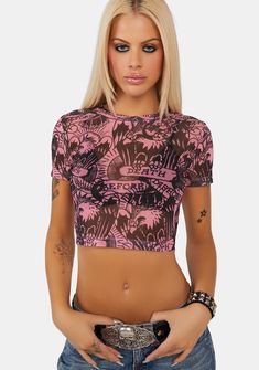 base Tattoo Graphic, Mesh Long Sleeve Top, Eagle Print, Pink Power, Mesh Crop Top, Pink Collars, Mesh Long Sleeve, Pink Tank, Love Shirt