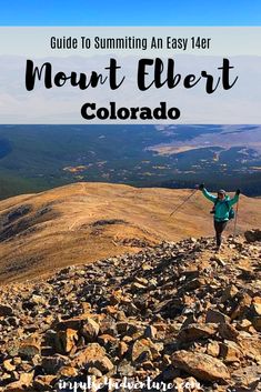 Complete guide to summiting the second tallest peak in the lower 48, Mount Elbert in Colorado. This beautiful mountain is just outside of Leadville which is only a short drive from Denver which makes it the perfect destination for any mountain climbing vacation or outdoor adventure road trip. Mount Elbert is a great option as a first 14er. The trail is fairly easy making it an amazing hiking trip with breathtaking views. #bucketlist #travel #rockies #scenery