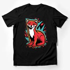 Vibrant Red Fox Graphic T-Shirt, Bold Animal Art Tee, Colorful Unisex Fashion Top Male T-Shirt Custom graphic T-Shirt.Customize your color Fox Graphic, Panda Costumes, Graphic Shirt Design, Graphic Print Top, Animal Graphic Tee, Abstract Face Art, Artist Outfit, Adventure Shirt, Animal Graphic