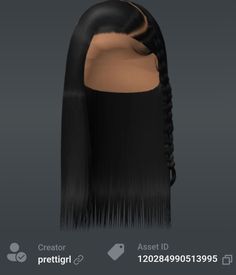 an image of a black wig with braids on the side and long hair in front