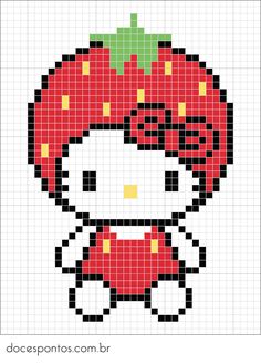 a cross stitch pattern with an image of a strawberry