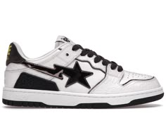 Men's A Bathing Ape Bape SK8 Sta Sneakers in White/Silver Bapesta Sk8sta, Bape Sk8 Sta, White Bape Shoes, Nice Shoes For Men, Sk8 Sta, Non Fashion Grail, Y2k Converse, Cool Shoes For Men, Aesthetic Shoes Men