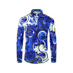 Spiraling electric blue graffiti... Featuring chest pocket and button down collar, this dress shirt is a perfect choice for your casual business wardrobe or holiday. * 26.74 Oz. Fabric: 95% polyester, 3% viscose, 2% spandex * Button down collar, self-fabric sleeve cuff detail and chest pocket. * Lightweight, durable, and can be folded away compactly. * Perfect for work wear or casual play. *Care Instructions: -machine wash, tumble dry low. **Available Sizes: XS,S,M,L,XL,XXL Note: There might be ±5% deviation in length for manual measurement and production processes. A variety of factors may cause slight differences between the actual product and the photos, including but not limited to the colors and the precision of elements. This product is made especially for you as soon as you place an Blue Slim Fit Dress Shirt For Summer, Blue Slim Fit Button-up Shirt, Blue Slim Fit Collared Dress Shirt, Blue Slim Fit Collared Shirt, Blue Slim Fit Dress Shirt, Blue Cotton Shirt With Abstract Print, Casual Blue Slim Fit Dress Shirt, Blue Fitted Cotton Dress Shirt, Fitted Blue Cotton Dress Shirt