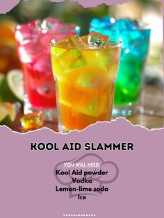 Koolaid Drinks Alcohol, Shot Recipes Alcoholic, Tasty Shots, Fruity Shots, Shots With Friends, Pretty Alcoholic Drinks, Cocktail Drinks Alcoholic, Mixed Drinks Alcohol