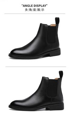 Black Chelsea Boots For Business In Winter, Winter Office Chelsea Boots With Round Toe, Round Toe Chelsea Boots For Office Winter Wear, Round Toe Chelsea Boots For Office In Winter, Office Chelsea Boots With Round Toe For Winter, Classic Black Chelsea Boots For Winter, Chelsea Boots Leather, Couple Shoes, Boots Leather