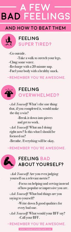 A few bad feelings-- and how to beat them. Use this positive thinking chart for a boost of positivity whenever you're having a bad day at work! | All About Perspective: A Cynic's Guide to Thinking Positively by blogger Stephanie Ziajka from Diary of a Debutante Life Challenge, Family Wellness, Behavioral Science, Three Friends, Bad Feeling, Les Sentiments, Healthy Mind