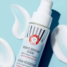 First Aid Beauty's Bounce-Boosting Serum With Collagen + Peptides Helps Preserve Youthful-Looking Skin And Soften Expression Lines With Plumping Hydration. Pm Routine, Soft Smooth Skin, Collagen Serum, Combination Skin Type, Collagen Cream, Combo Skin, Beauty Vitamins, First Aid Beauty, Face Hydration