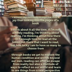 a person sitting in front of a bookshelf filled with books and text that reads, i would't say nothing wrong