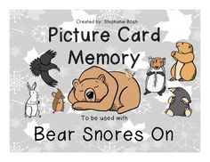 an image of a bear and other animals with the words, picture card memory to be used