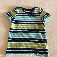 Polarn O. Pyret Boy’s Tee. Never Worn! Green T-shirt For Spring Playtime, Playful Striped Tops For Playwear, Striped Cotton Top For Playwear, Playful Striped Cotton Tops, Cute Striped Cotton T-shirt, Striped Short Sleeve Tops For Playwear, Blue Short Sleeve Shirt For Playtime, Blue Fun T-shirt For Playwear, Cute Striped Short Sleeve T-shirt