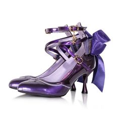 Star Sea Shimmer Purple High Heels Bow à l'arrière du bal / Quinceanera Nikki Tomorrow, Fancy Drawing, Bb Shoes, Star Sea, Heels Bow, Purple High Heels, Purple Gloves, Steampunk Fashion Female, Shopping Link