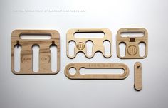 four pieces of wood cut out to look like different objects