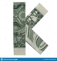 the letter k is made out of money