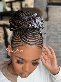 Latest Hair Braids Styles 2022, Ghanian Braids Cornrows, Braided Cornrow Hairstyles With Beads, Cornrow With Natural Hair, Cornrows With Beads For Women, Cornrow Braids Updo, Updo Cornrow Hairstyles, Braided Cornrow Hairstyles Updo