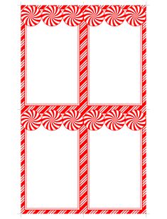 four red and white candy canes on a white background